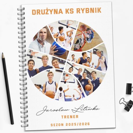 Notatnik ze zdjciami PREZENT DLA TRENERA KOSZYKWKI prezent dla niego notatnik na prezent