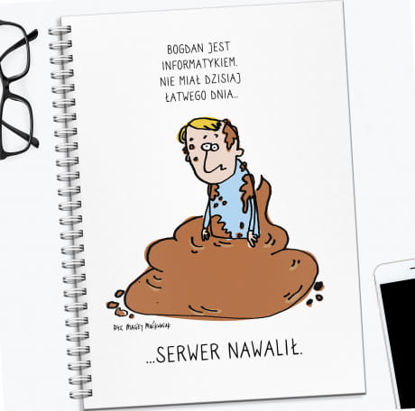 Notatnik personalizowany SERWER NAWALI mieszny prezent dla programisty