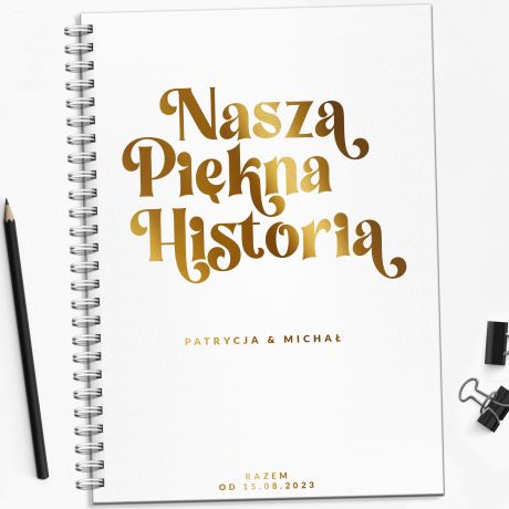 Notatnik ze zoceniem NASZA HISTORIA prezent na rocznic lubu dla ony