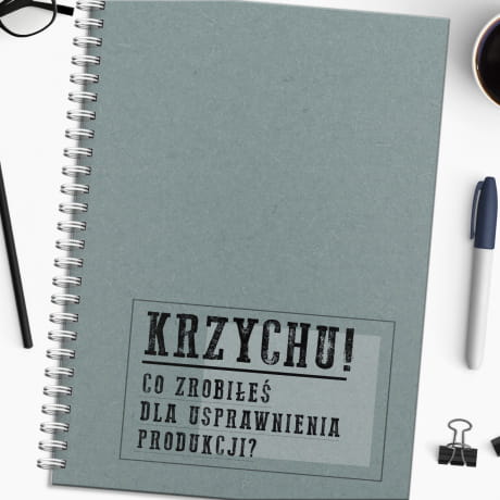 Notes z imieniem CO ZROBIE? prezent w stylu PRL