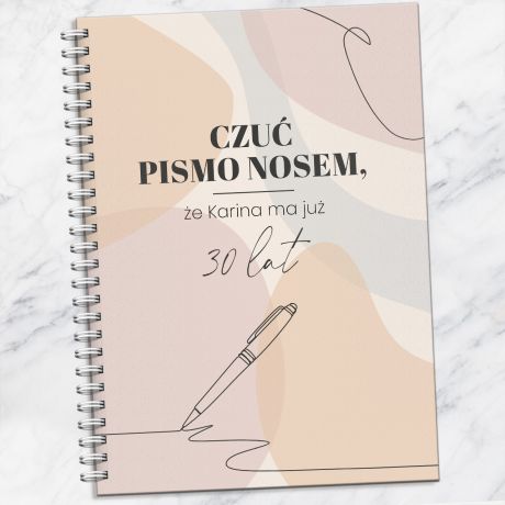 Personalizowany notes CZU PISMO NOSEM upominek na urodziny