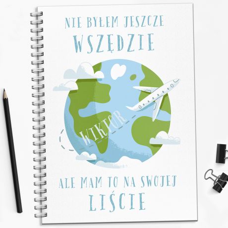 Personalizowany notatnik w twardej oprawie LISTA prezent dla podrnika