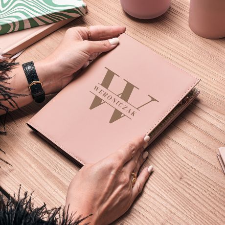 Notes na zamek MONOGRAM prezent dla kobiety personalizowany notes prezent dla koleanki z pracy