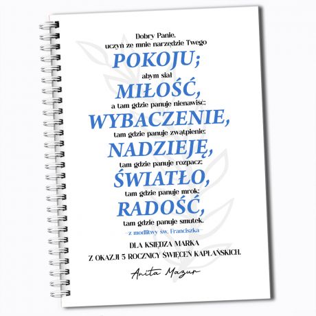Notes PREZENT DLA KSIDZA na rocznic wice notatnik z dedykacj personalizowany notes upominek dla ksidza