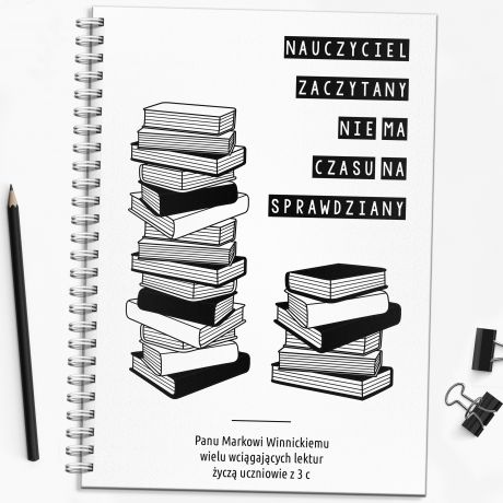 Notes PREZENT DLA NAUCZYCIELA POLSKIEGO personalizowany notes prezent dla polonisty notes z nadrukiem