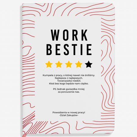 Personalizowany notes WORK BESTIE prezent na odejcie z pracy prezent dla koleanki z pracy