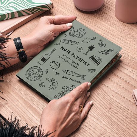 Personalizowany notes z zamkiem MOJE PRZEPISY prezent dla mioniczki gotowania