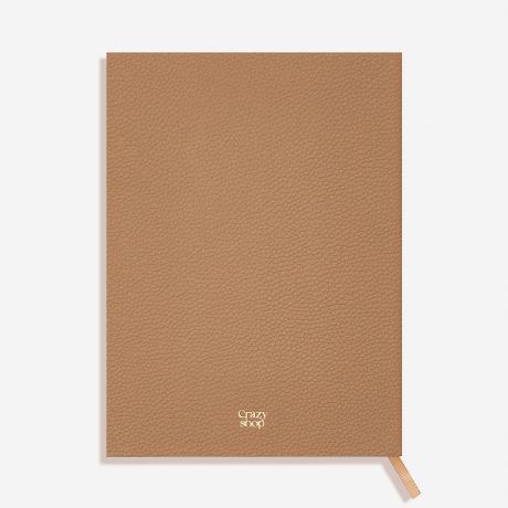 Notes z grawerem i zotymi brzegami TWJ TEKST notes skrzany uniwersalny prezent elegancki prezent