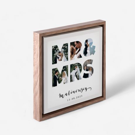 Personalizowany obraz na rocznic lubu MR & MRS w ramie