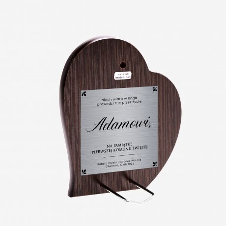 Srebrny obrazek na komuni� PAMI�TKA KOMUNII �WI�TEJ z dedykacj� pami�tka dla dziecka obrazek na komuni�