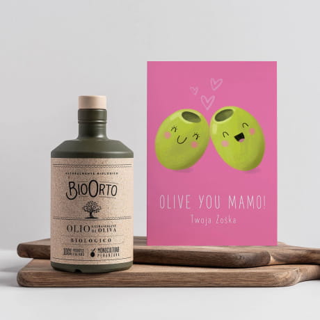 Oliwa z kartk OLIVE YOU MAMO! personalizowany prezent dla mamy