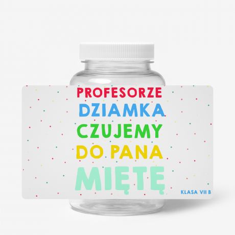 Opakowanie na cukierki z etykiet� personalizowan� CZUJEMY MI�T� pude�ko na cukierki prezent dla nauczyciela