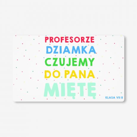 Opakowanie na cukierki z etykiet� personalizowan� CZUJEMY MI�T� pude�ko na cukierki prezent dla nauczyciela