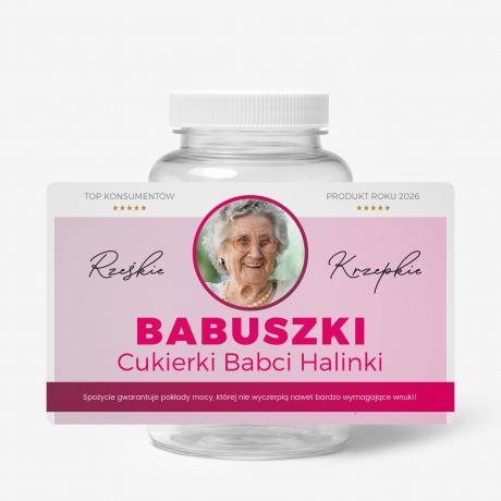Zestaw prezentowy: mi�t�wki + etykieta do naklejenia BABUSZKI upominek na Dzie� Babci upominek dla babci