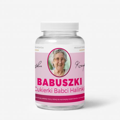 Zestaw prezentowy: mi�t�wki + etykieta do naklejenia BABUSZKI upominek na Dzie� Babci upominek dla babci