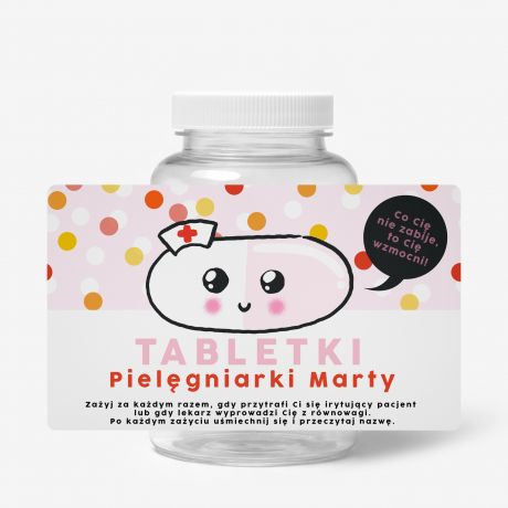Opakowanie na cukierki z personalizowan� etykiet� PREZENT DLA PIEL�GNIARKI NA URODZINY pude�ko na cukierki