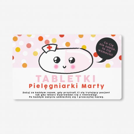Opakowanie na cukierki z personalizowan� etykiet� PREZENT DLA PIEL�GNIARKI NA URODZINY pude�ko na cukierki