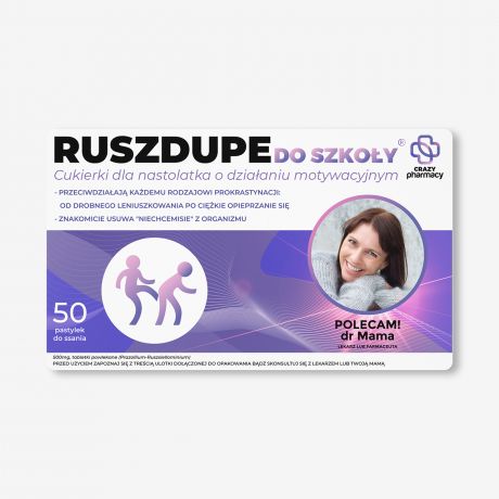 Zestaw prezentowy: mi�t�wki + etykieta do naklejenia ID� DO SZKO�Y upominek dla nastolatk�w cukierki mi�towe