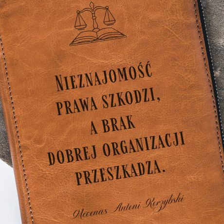 Organizer skrzany ELEGANCKI PREZENT DLA PRAWNIKA