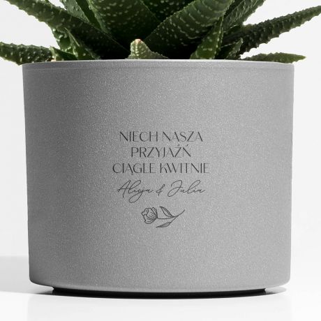 Doniczka na kwiaty z grawerem PERSONALIZOWANY PREZENT DLA PRZYJACIӣKI doniczka z grawerem prezent dla bff