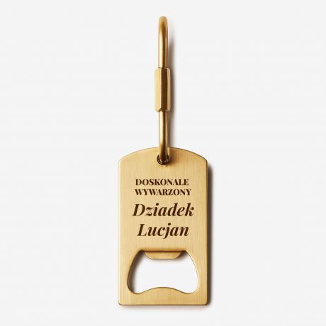 Otwieracz do piwa z grawerem DOSKONALE WYWARZONY prezent dla dziadka