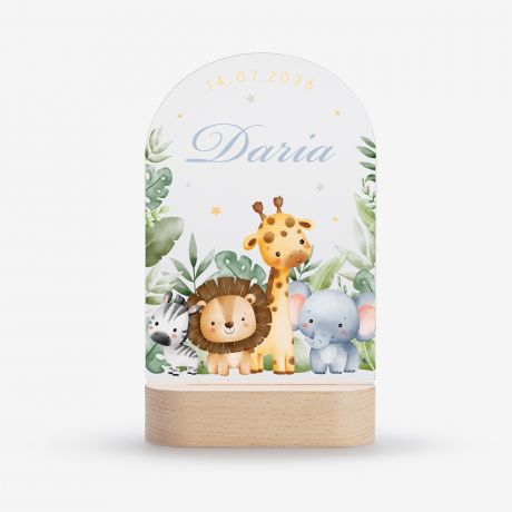 Ozdobna lampka nocna dla niemowl�t SAFARI lampka z imieniem lampka dla dziecka lampka nocna personalizowana lampka