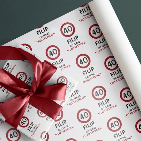 Personalizowany papier do pakowania prezentw ZNAK 40