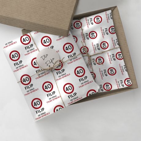 Personalizowany papier do pakowania prezentw ZNAK 40