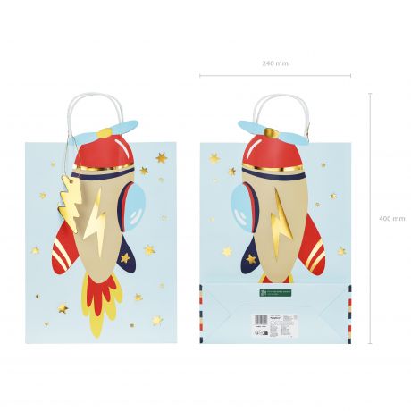 Papierowa torebka SAMOLOT torebka na prezent dla dziecka torebka prezentowa torba prezentowa