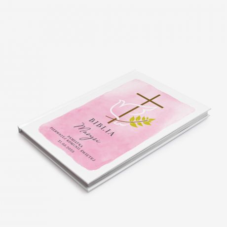 Personalizowana biblia NA KOMUNI dla dziewczynki