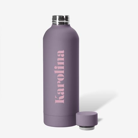 Personalizowana fioletowa butelka termiczna Z IMIENIEM