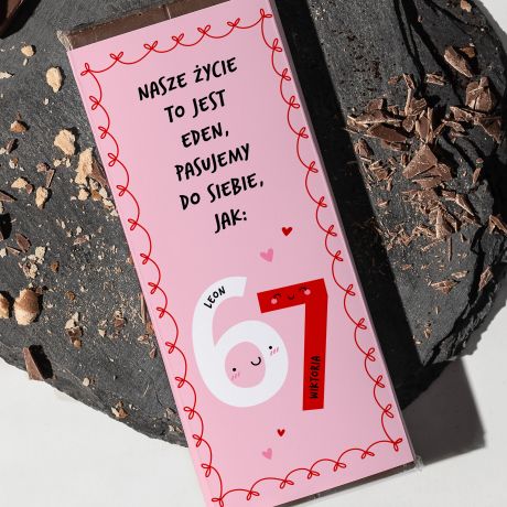 Personalizowana czekolada 67 UPOMINEK NA WALENTYNKI czekolada na walentynki upominek walentynkowy