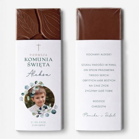 Personalizowana czekolada KOMUNIA ze zdj�ciem