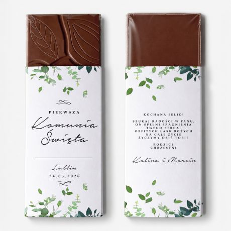 Personalizowana czekolada KOMUNIJNA prezent na komuni� czekolada na komuni� upominek na komuni�
