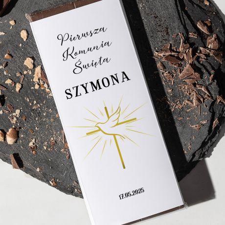 Personalizowana CZEKOLADA KOMUNIJNA czekolada na komuni pamitka komunii witej