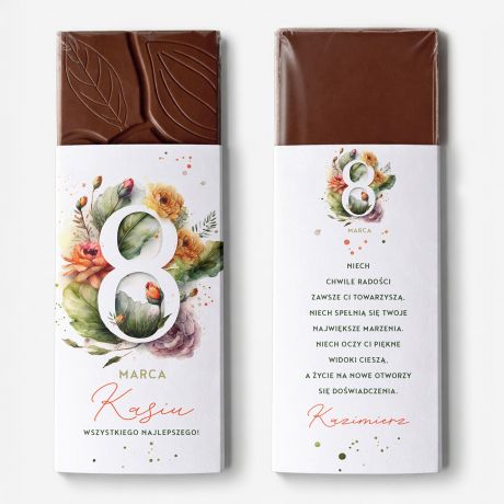 Personalizowana czekolada na Dzie� Kobiet 8 MARCA czekoladka na dzie� kobiet upominek na dzie� kobiet