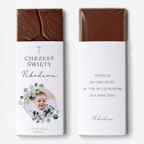 Personalizowana czekolada PODZI�KOWANIE DLA GO�CI NA CHRZEST