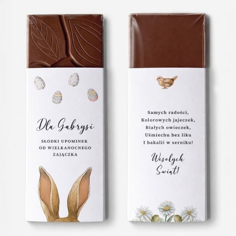 Personalizowana czekolada wielkanocna PREZENT NA ZAJ�CA s�odycze na wielkanoc prezent na wielkanoc dla dzieci