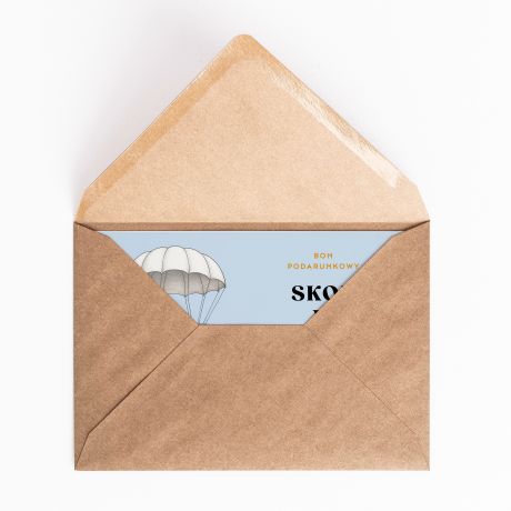 Personalizowana kartka BON na lot ze spadochronem kartka z humorem upominek personalizowany dla niej dla niego
