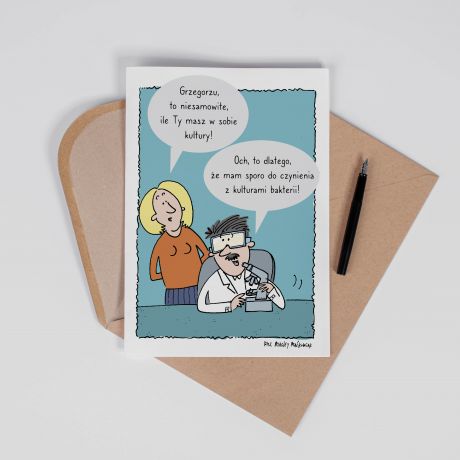 Personalizowana KARTKA DLA BIOTECHNOLOGA A4 prezent dla biotechnologa kartka personalizowana