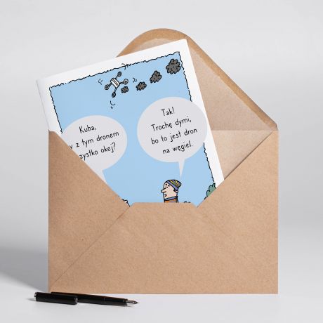 Personalizowana KARTKA DLA DRONIARZA A4  kartka a4 �mieszna kartka kartka personalizowana prezent dla droniarza