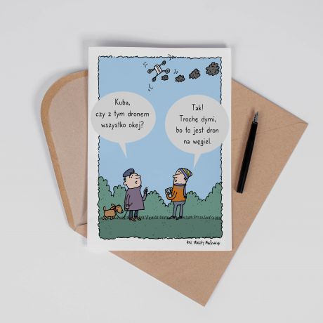 Personalizowana KARTKA DLA DRONIARZA A4  kartka a4 �mieszna kartka kartka personalizowana prezent dla droniarza