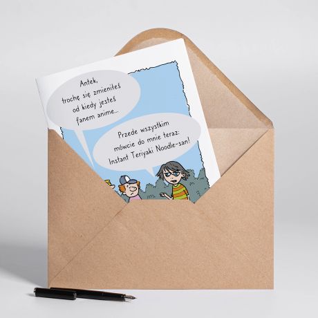 Personalizowana KARTKA DLA FANA ANIME A4