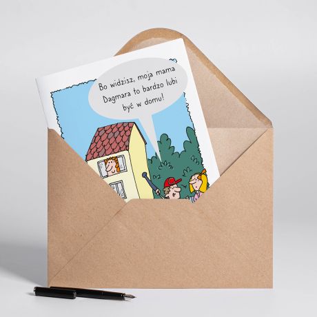 Personalizowana KARTKA DLA MAMY domatorki A4