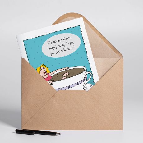 Personalizowana KARTKA DLA MAMY mi�o�niczka kawy A4 prezent dla mamy dzie� mamy dzie� matki pami�tka dla mamy