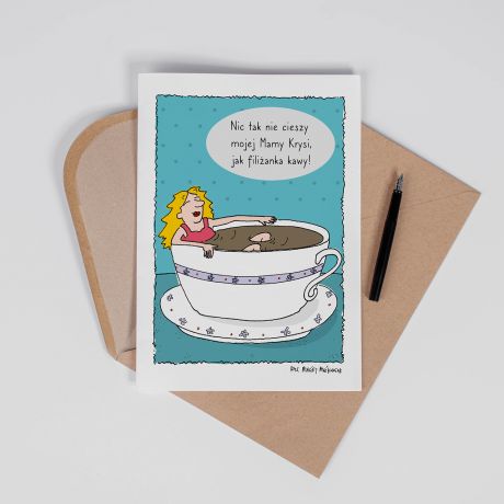 Personalizowana KARTKA DLA MAMY mi�o�niczka kawy A4 prezent dla mamy dzie� mamy dzie� matki pami�tka dla mamy