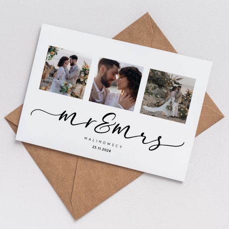 Personalizowana kartka dla modej pary MR & MRS