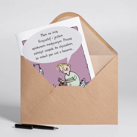 Personalizowana KARTKA DLA OPIEKUNA MEDYCZNEGO A4 prezent dla piel�gniarki prezent dla piel�gniarza