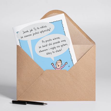 Personalizowana KARTKA DLA OPTYMISTY A4