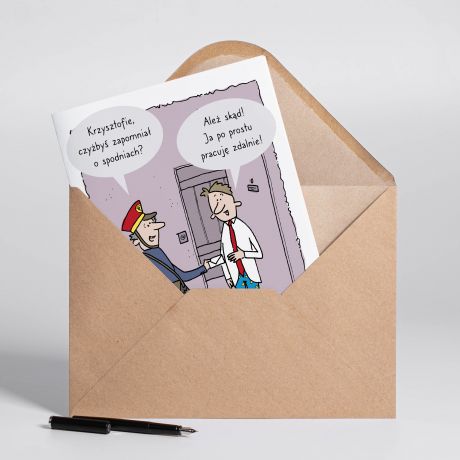 Personalizowana KARTKA DLA OSOBY PRACUJ�CEJ ZDALNIE A4 kartka dla pracowanika